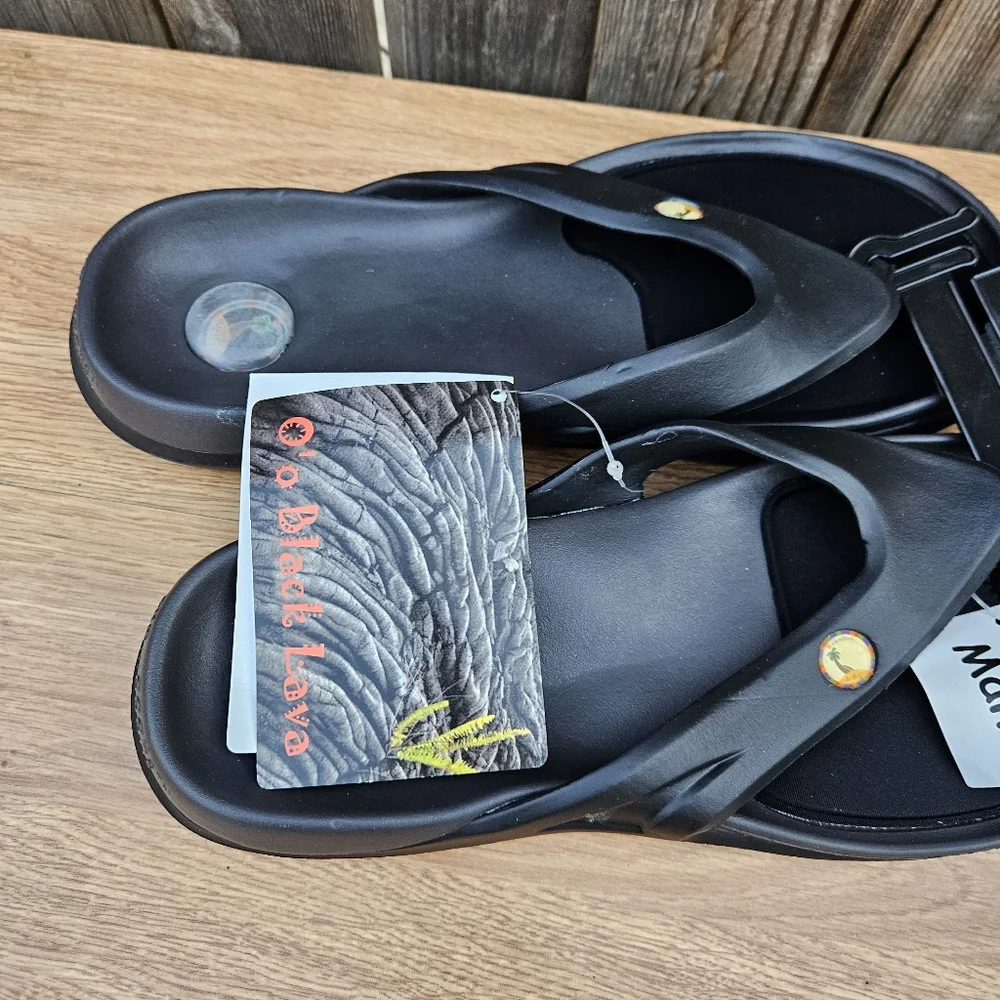 O,o Black Lava Sandals Men Size 11 - Picture 14 of 16